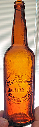 HIEBER BREWING & MALTING COMPANY EMBOSSED BEER BOTTLE