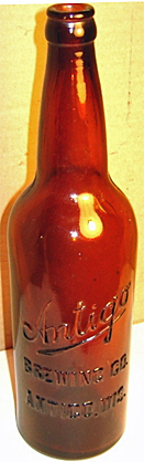 ANTIGO BREWING COMPANY EMBOSSED BEER BOTTLE