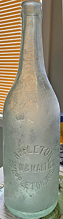 APPLETON BREWING ∧ MALTING COMPANY EMBOSSED BEER BOTTLE