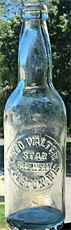 GEORGE WALTER STAR BREWERY EMBOSSED BEER BOTTLE