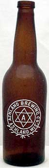 ASHLAND BREWING COMPANY EMBOSSED BEER BOTTLE