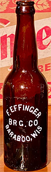 F. EFFINGER BREWING COMPANY EMBOSSED BEER BOTTLE