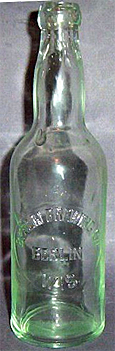 BERLIN BREWING COMPANY EMBOSSED BEER BOTTLE