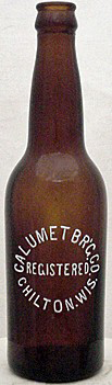 CALUMET BREWING COMPANY EMBOSSED BEER BOTTLE