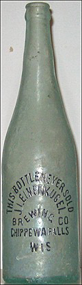 J. LEINENKUGEL BREWING COMPANY EMBOSSED BEER BOTTLE