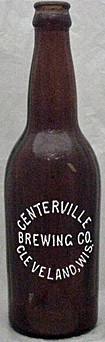 CENTERVILLE BREWING COMPANY EMBOSSED BEER BOTTLE