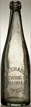 BECHAUD BREWING COMPANY EMBOSSED BEER BOTTLE