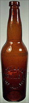 FOX LAKE BREWERY EMBOSSED BEER BOTTLE