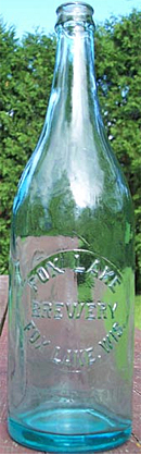 FOX LAKE BREWERY EMBOSSED BEER BOTTLE