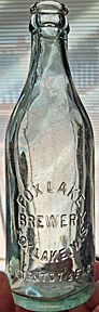 FOX LAKE BREWERY EMBOSSED BEER BOTTLE