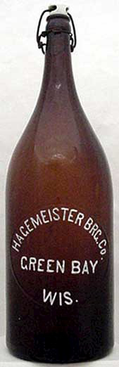 HAGEMEISTER BREWING COMPANY EMBOSSED BEER BOTTLE