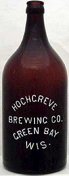 HOCHGREVE BREWING COMPANY EMBOSSED BEER BOTTLE