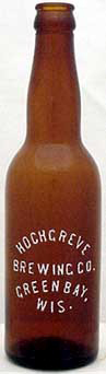 HOCHGREVE BREWING COMPANY EMBOSSED BEER BOTTLE