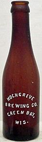HOCHGREVE BREWING COMPANY EMBOSSED BEER BOTTLE