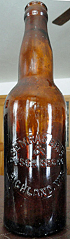 SEMRAD BROTHERS & PUSCH BREWING COMPANY EMBOSSED BEER BOTTLE