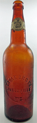 CROAK BREWING COMPANY EMBOSSED BEER BOTTLE