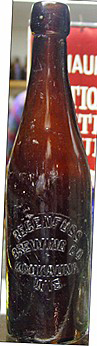 REGENFUSS BREWING COMPANY EMBOSSED BEER BOTTLE