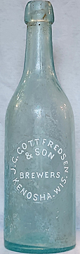 J. G. GOTTFREDSEN & SON BREWERS EMBOSSED BEER BOTTLE