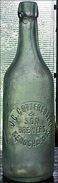 J. G. GOTTFREDSEN & SON BREWERS EMBOSSED BEER BOTTLE