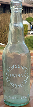 KEWAUNEE BREWING COMPANY EMBOSSED BEER BOTTLE