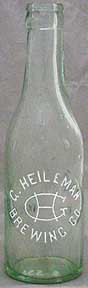 G. HEILEMAN BREWING COMPANY EMBOSSED BEER BOTTLE