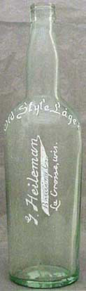 G. HEILEMAN BREWING COMPANY EMBOSSED BEER BOTTLE