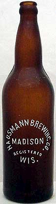 HAUSMANN BREWING COMPANY EMBOSSED BEER BOTTLE