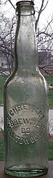 SCHREIHART BREWING COMPANY EMBOSSED BEER BOTTLE