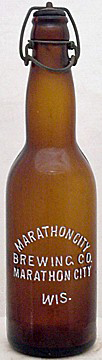 MARATHON CITY BREWING COMPANY EMBOSSED BEER BOTTLE