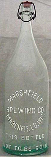 MARSHFIELD BREWING COMPANY EMBOSSED BEER BOTTLE