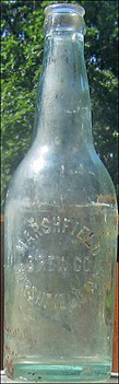 MARSHFIELD BREWING COMPANY EMBOSSED BEER BOTTLE