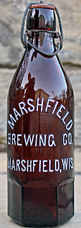 MARSHFIELD BREWING COMPANY EMBOSSED BEER BOTTLE