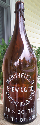 MARSHFIELD BREWING COMPANY EMBOSSED BEER BOTTLE