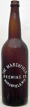 MARSHFIELD BREWING COMPANY EMBOSSED BEER BOTTLE