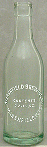 MARSHFIELD BREWING COMPANY EMBOSSED BEER BOTTLE