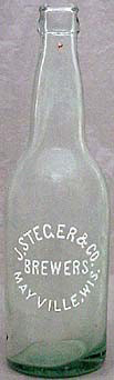 J. STEGER & COMPANY BREWERS EMBOSSED BEER BOTTLE