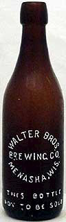 WALTER BROTHERS BREWING COMPANY EMBOSSED BEER BOTTLE