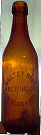 WALTER BROTHERS BREWING COMPANY EMBOSSED BEER BOTTLE