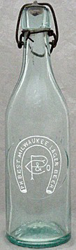 PHILLIP BEST MILWAUKEE LAGER BEER EMBOSSED BEER BOTTLE