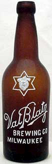 VAL BLATZ BREWING COMPANY EMBOSSED BEER BOTTLE