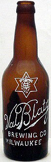 VAL BLATZ BREWING COMPANY EMBOSSED BEER BOTTLE