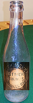 BLATZ MILWAUKEE BEER EMBOSSED BEER BOTTLE