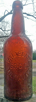 VAL BLATZ BREWING COMPANY EMBOSSED BEER BOTTLE