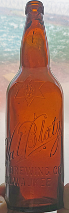 VAL BLATZ BREWING COMPANY EMBOSSED BEER BOTTLE