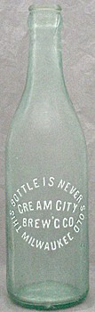 CREAM CITY BREWING COMPANY EMBOSSED BEER BOTTLE