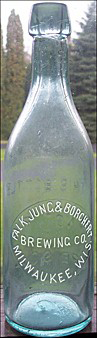 FALK, JUNG & BORCHERT BREWING COMPANY EMBOSSED BEER BOTTLE