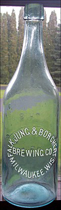 FALK, JUNG & BORCHERT BREWING COMPANY EMBOSSED BEER BOTTLE