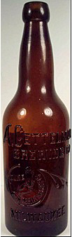 A. GETTELMAN BREWING COMPANY EMBOSSED BEER BOTTLE