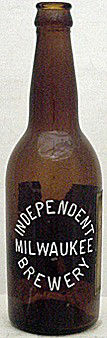 INDEPENDENT MILWAUKEE BREWERY EMBOSSED BEER BOTTLE