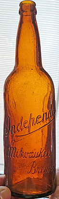 INDEPENDENT MILWAUKEE BREWERY EMBOSSED BEER BOTTLE